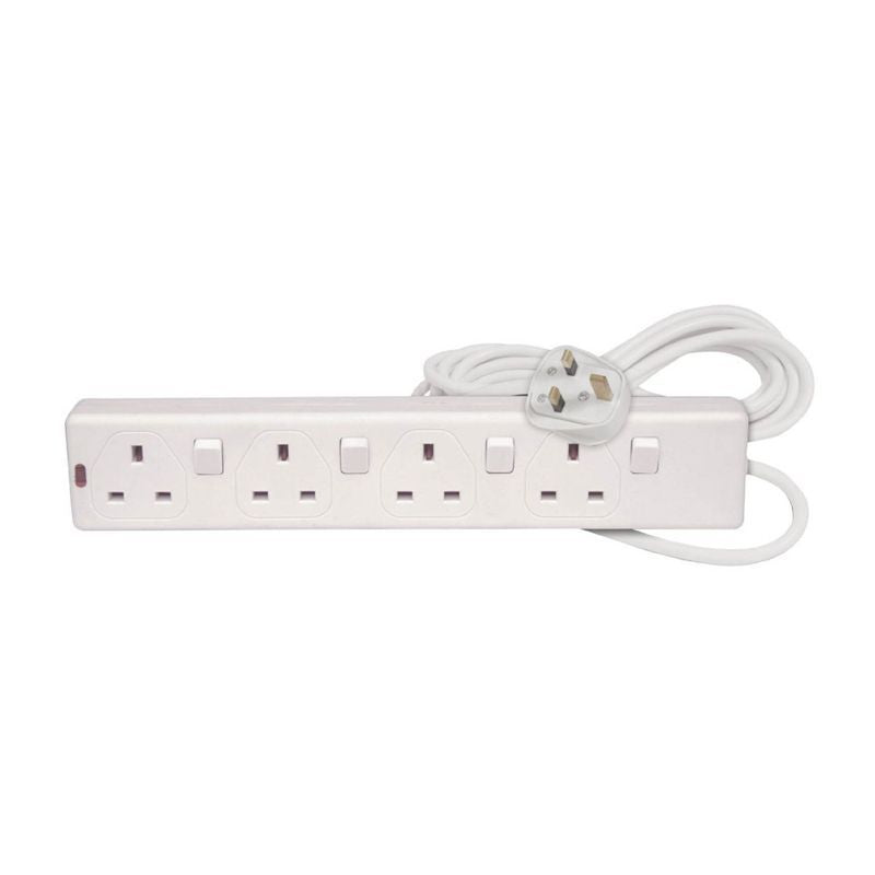 4 Way 2 Metre Individually Switched Extension Socket