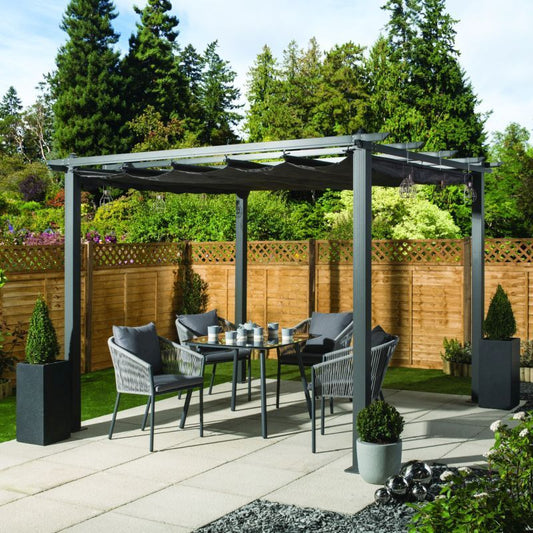 Premium Garden Gazebo 3x3m Aluminium by Croft with a Charcoal Canopy