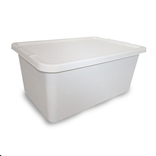 Plastic Storage Box 45 Litres - Cream by Simply Rattan