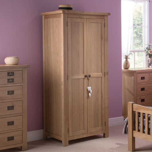 Cotswold Oak Tall Wardrobe Natural 2 Doors