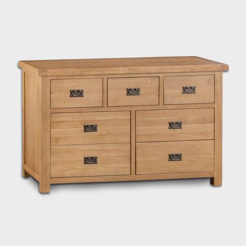 Cotswold Oak Large Chest of Drawers Natural 7 Drawers