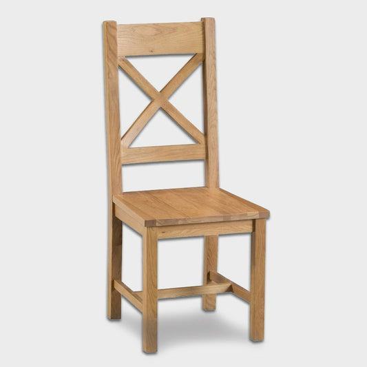 Cotswold Oak Cross Back Dining Chair Natural