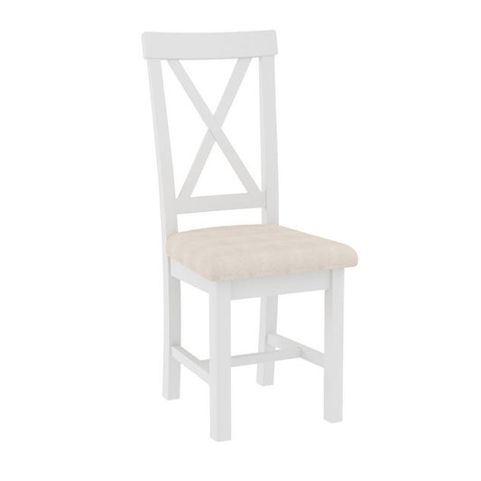 Jasmine Dining Chair Wood & Fabric White