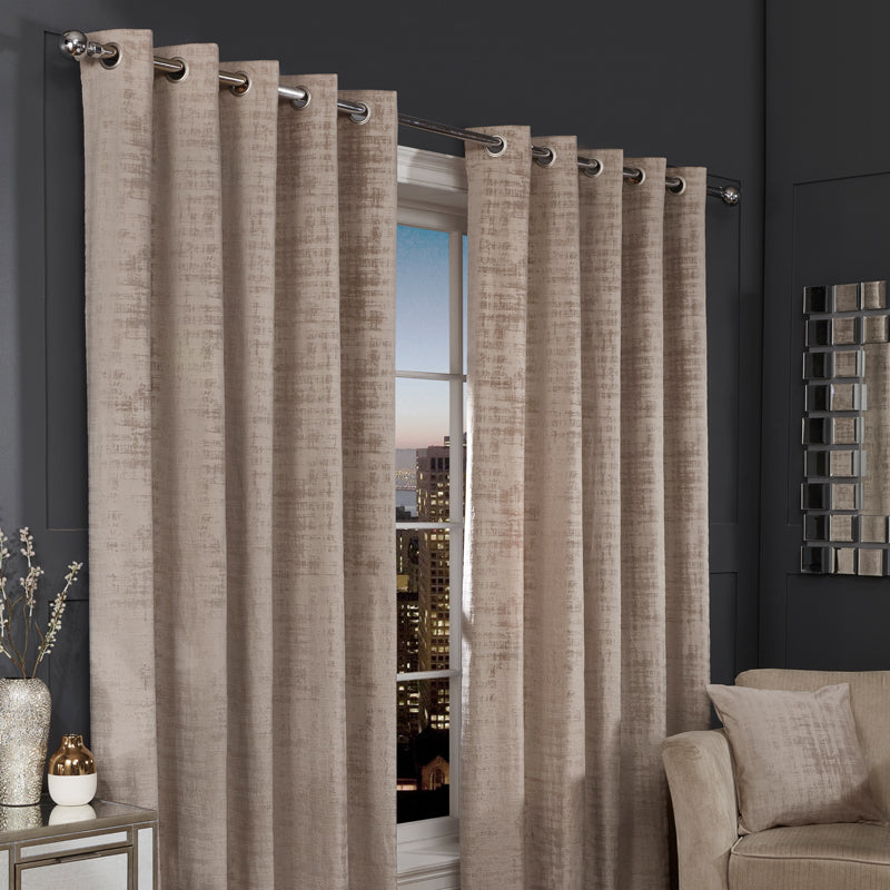 Hamilton McBride Mink Florence Blackout Eyelet Curtains (46" x 54")