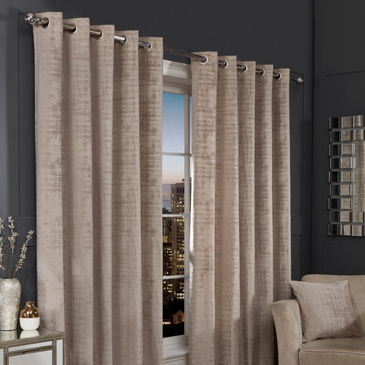 Hamilton McBride Mink Florence Blackout Eyelet Curtains (46" x 54")