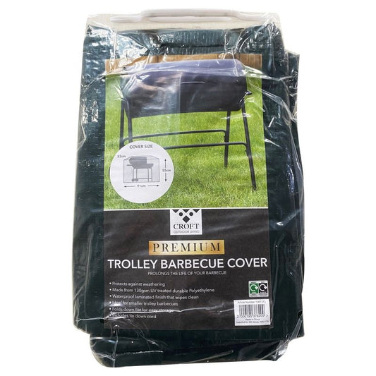 Waterproof Cover For Trolley BBQ Dark Green By Croft