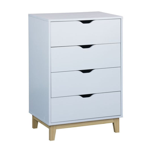 Malmo Chest of Drawers White 1 Shelf 4 Drawers