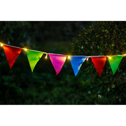 Bunting Solar Garden String Lights Decoration 12 Warm White LED - 4.6m by Bright Garden