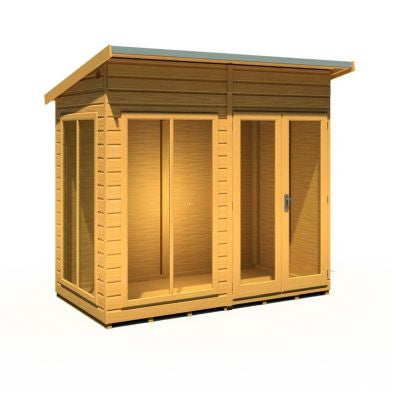 Shire Lela 4' 2" x 7' 9" Pent Summerhouse - Premium Dip Treated Shiplap