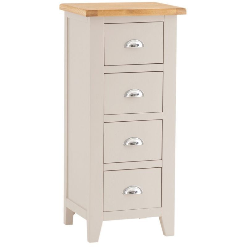 Aurora Mist Chest of Drawers Oak Light Grey 4 Drawers