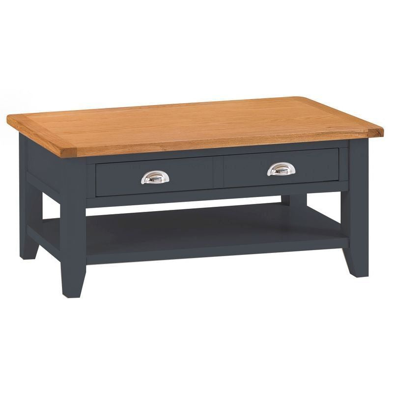 Aurora Midnight Coffee Table Oak 1 Shelf 1 Drawer