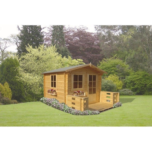 Shire Norwood 9' 9" x 9' 9" Apex Log Cabin - Premium 44mm Cladding Tongue & Groove