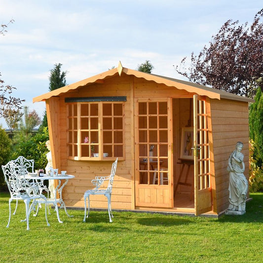 Shire Sandringham 10' 8" x 7' 8" Apex Summerhouse - Premium 12mm Cladding Shiplap