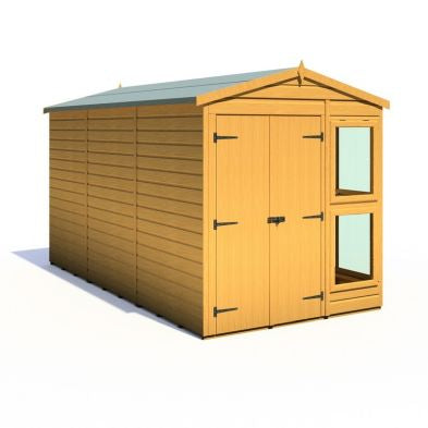 Shire Sun Hut 11' 8" x 6' 1" Apex Potting Shed - Premium Coated Shiplap