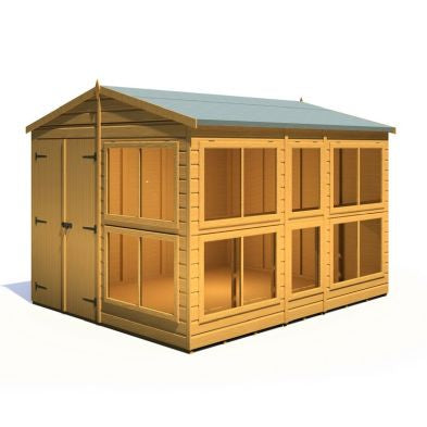 Shire Sun Hut 9' 9" x 8' Apex Potting Shed - Premium Coated Shiplap