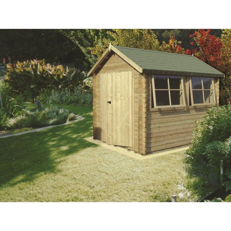 Shire Solway 11' 9" x 9' 9" Apex Log Cabin - Premium 34mm Cladding Tongue & Groove