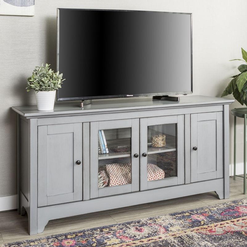 Rustic Large Sideboard Grey 4 Doors 8 Shelves